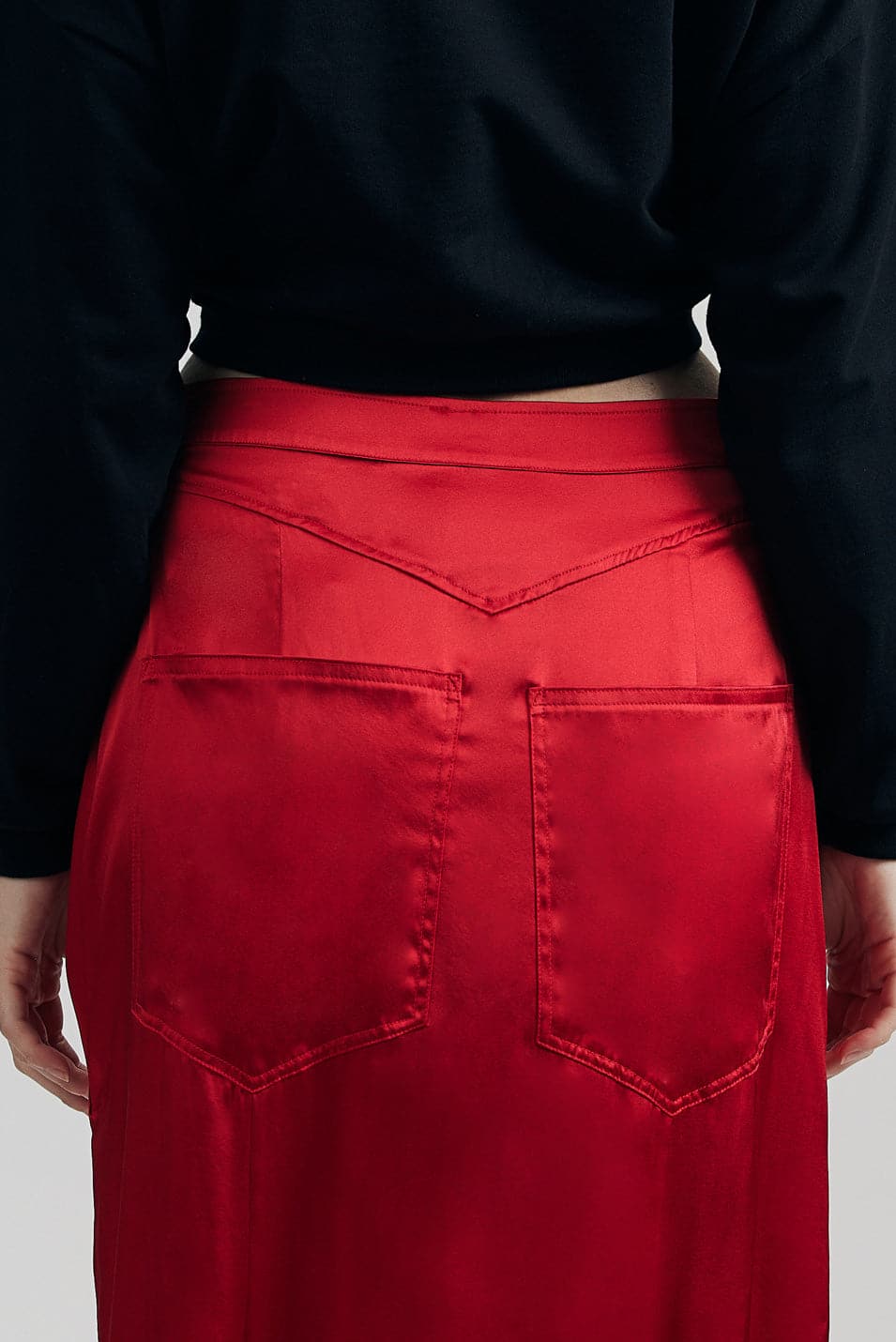 Silk Skater Skirt - Red