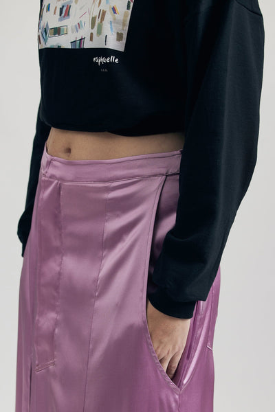 Silk Skater Skirt - Lilac