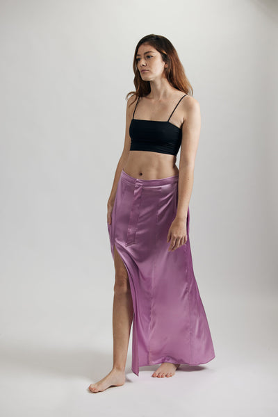 Silk Skater Skirt - Lilac