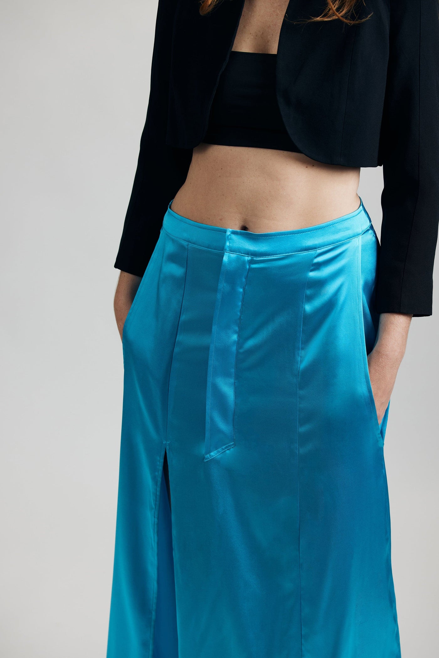 Silk Skater Skirt - Acqua